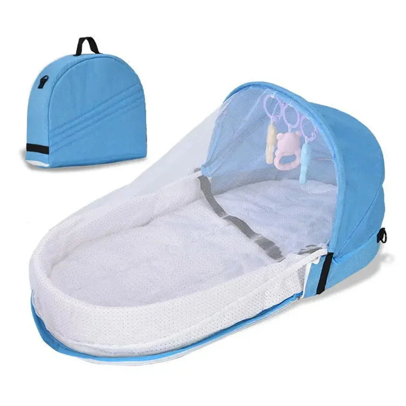 Travel Nest: Foldable Baby Crib for Safe Slumber: Portable, Protective