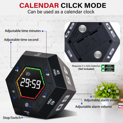 Focus Flow Hex: Magnetic Pomodoro Timer: Smart, Versatile