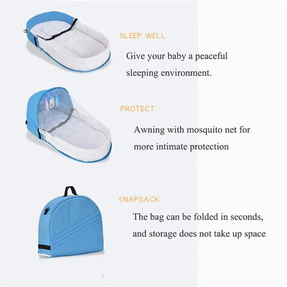 Travel Nest: Foldable Baby Crib for Safe Slumber: Portable, Protective