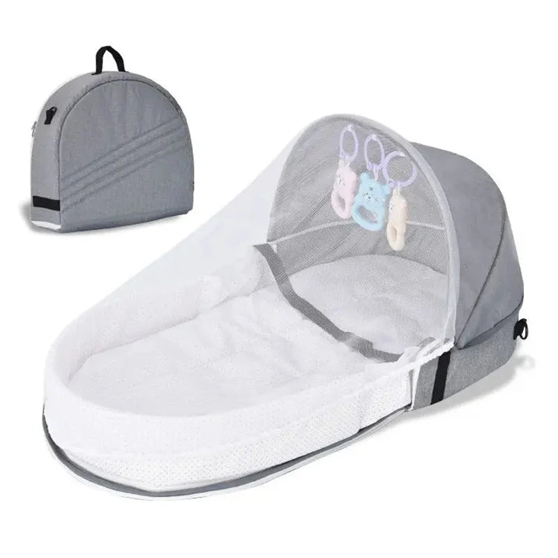 Travel Nest: Foldable Baby Crib for Safe Slumber: Portable, Protective