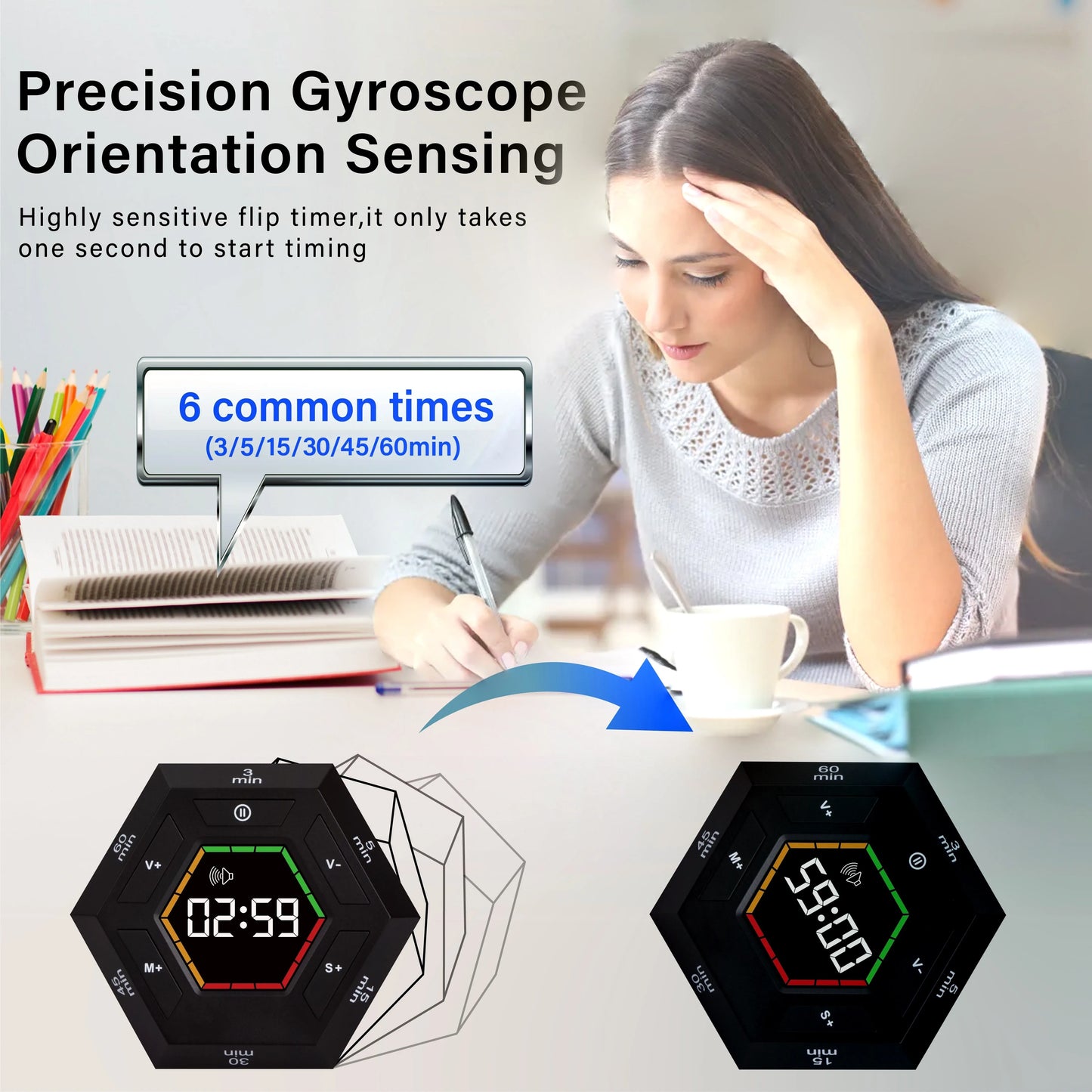 Focus Flow Hex: Magnetic Pomodoro Timer: Smart, Versatile