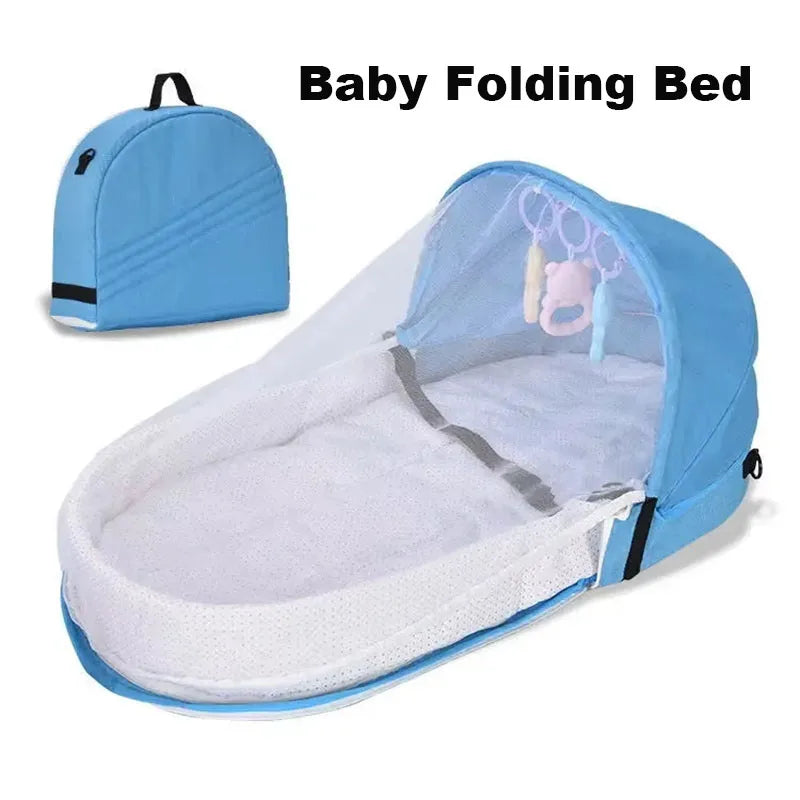 Travel Nest: Foldable Baby Crib for Safe Slumber: Portable, Protective